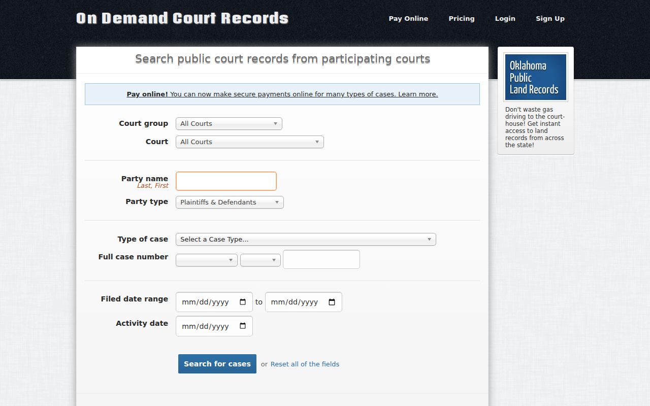 Beaver County warrant search vendor-hosted court fields