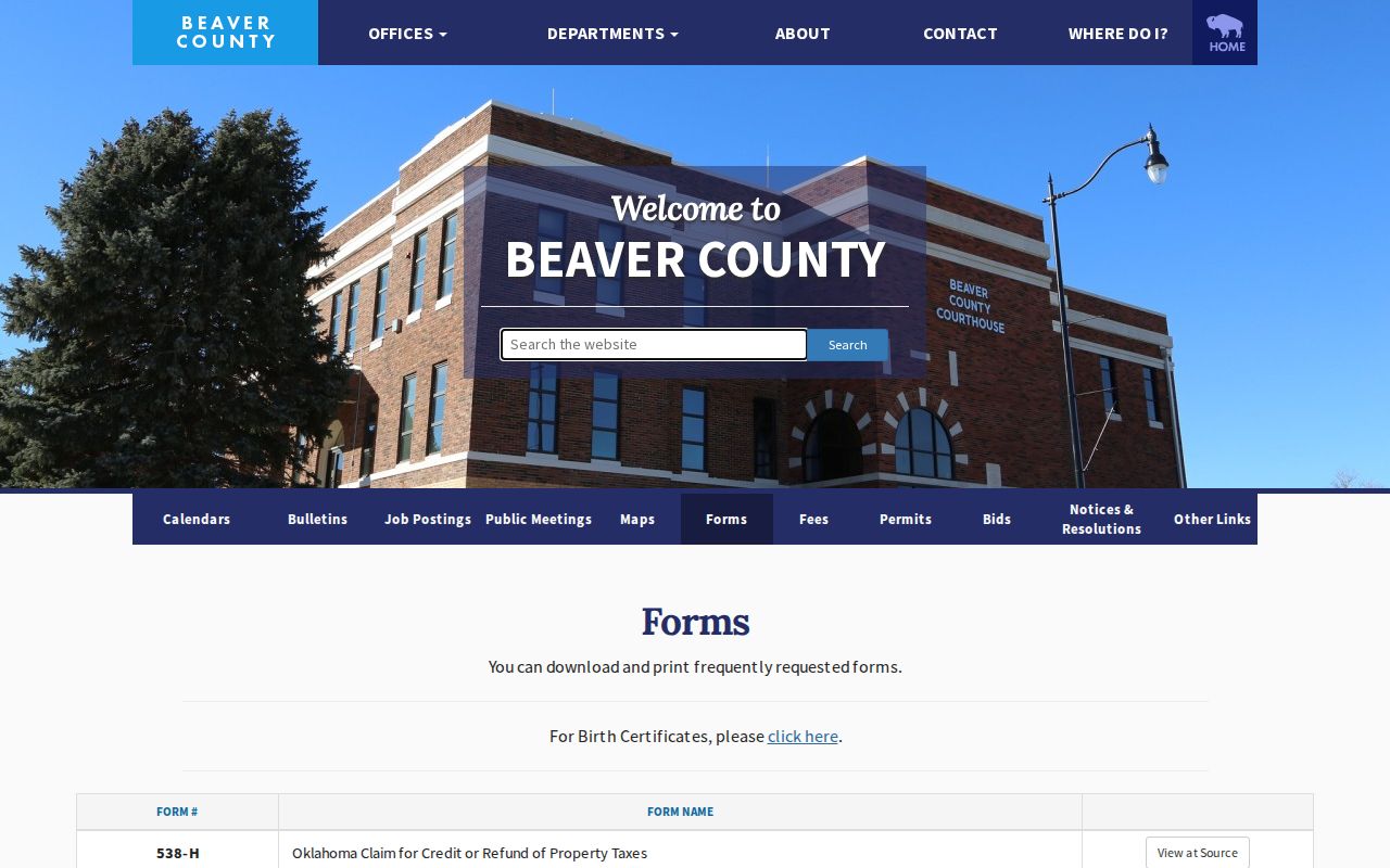 Beaver County warrant records county forms index